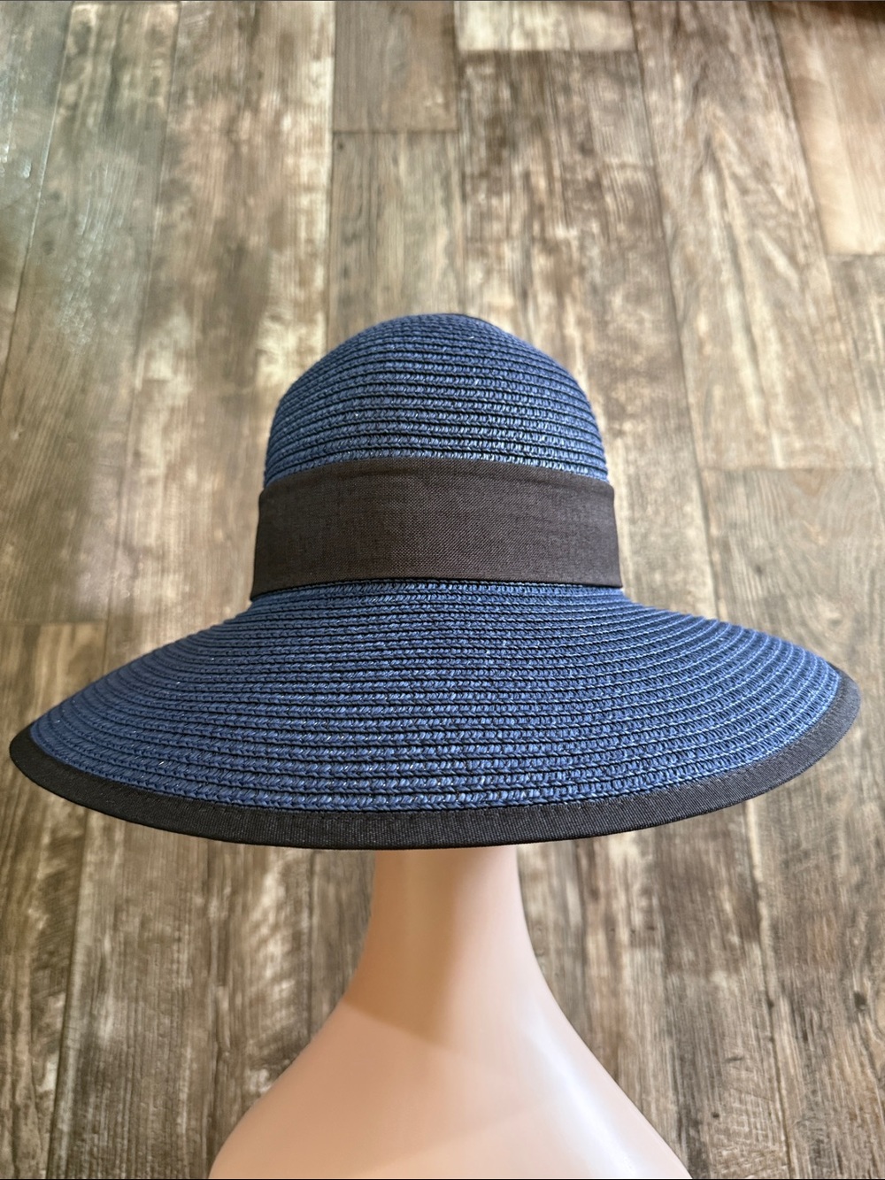 🌟Classic Wide-Brim 🌟Sun Hat – Navy with Black Band
